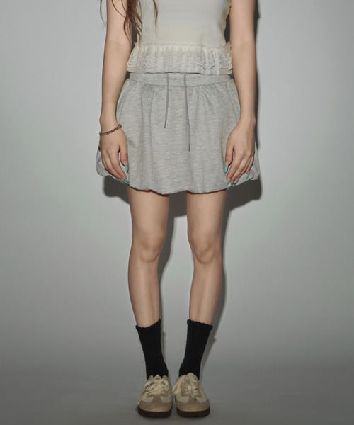 CeLess（セレス）の「Sweat Balloon Mini Skirt / スウェットバルーンミニスカート（スカート・レディース・グレー/ブラック・S/M）」の22枚目の写真