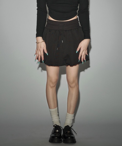 CeLess（セレス）の「Sweat Balloon Mini Skirt / スウェットバルーンミニスカート（スカート・レディース・グレー/ブラック・S/M）」の15枚目の写真