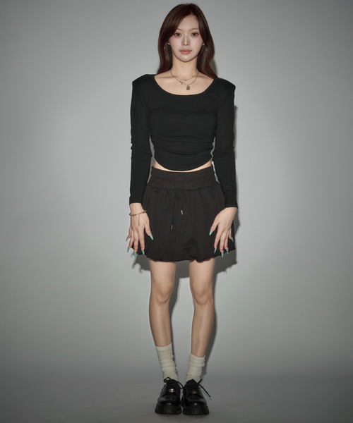 CeLess（セレス）の「Sweat Balloon Mini Skirt / スウェットバルーンミニスカート（スカート・レディース・グレー/ブラック・S/M）」の19枚目の写真