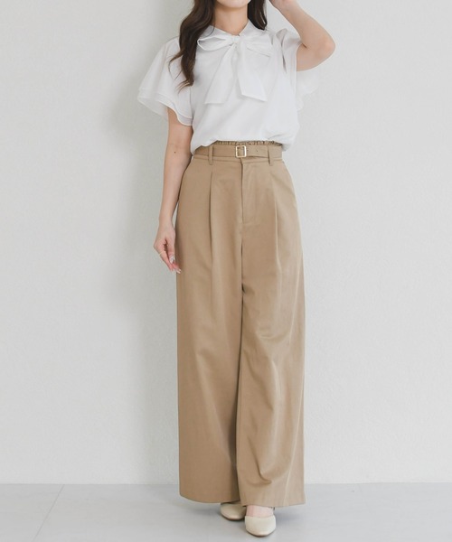 MISCH MASCH(ミッシュマッシュ)の「2026春夏新作 ボウタイシアーブラウス(シャツ/ブラウス・レディース・イエロー/ホワイト/ピンク/ブルー・フリ-)」の12枚目の写真