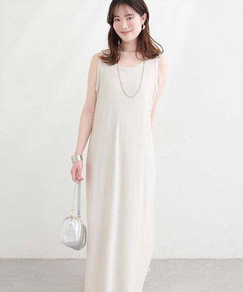 natural couture(ナチュラルクチュール)の「ラメテレコワンピース(ワンピース・レディース・ブラック/グレー/オフホワイト/ブラウン・FREE/LARGE)」の2枚目の写真