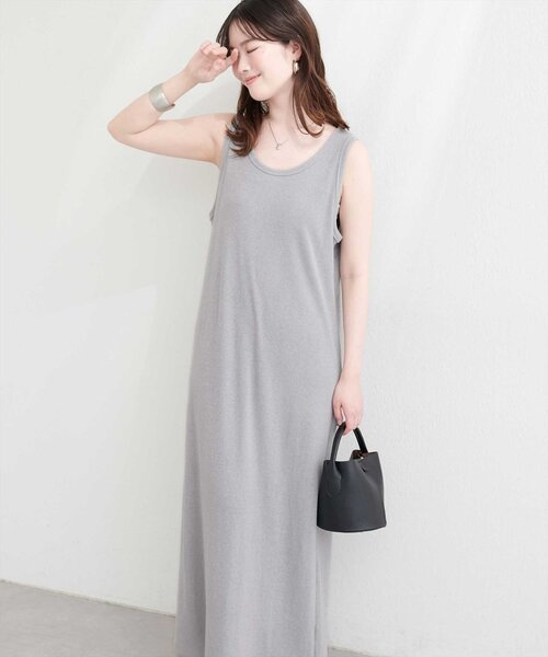 natural couture(ナチュラルクチュール)の「ラメテレコワンピース(ワンピース・レディース・ブラック/グレー/オフホワイト/ブラウン・FREE/LARGE)」の12枚目の写真