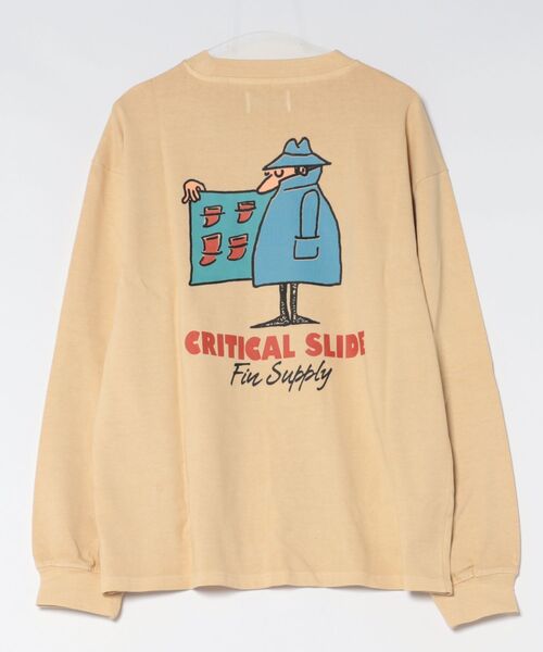 TCSS(ティーシーエスエス)の「DESIGN TEE/Critical Slide(クリティカルスライド)TCSS バックプリント 半袖Tシャツ ロゴT プリントT クルーネック リラックスフィット サーフ ストリート(Tシャツ/カットソー・メンズ・サンドベージュ・LARGE)」の2枚目の写真