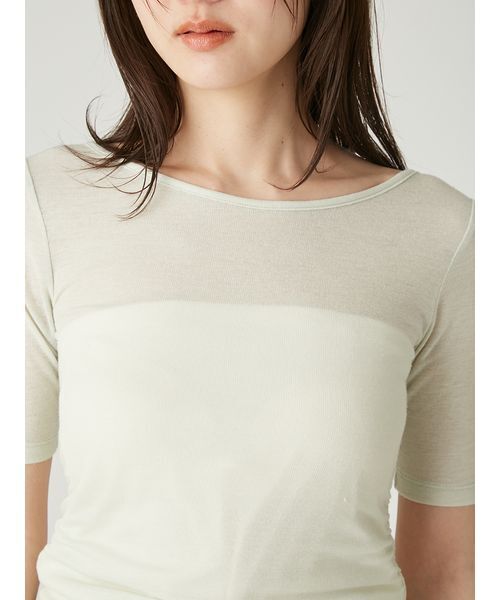 FRAY I.D(フレイアイディー)の「バックオープンカットトップス/接触冷感(Tシャツ/カットソー・レディース・アイボリー/ブラック/ピンク/ミント・F)」の15枚目の写真
