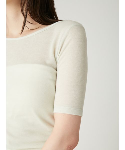 FRAY I.D(フレイアイディー)の「バックオープンカットトップス/接触冷感(Tシャツ/カットソー・レディース・アイボリー/ブラック/ピンク/ミント・F)」の14枚目の写真