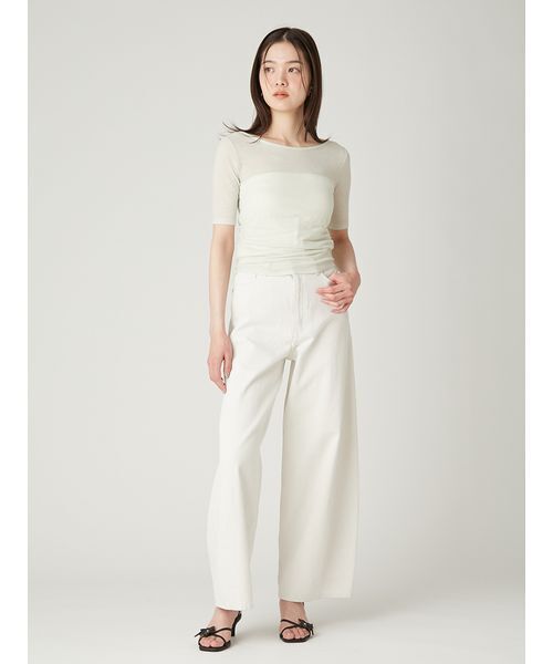 FRAY I.D(フレイアイディー)の「バックオープンカットトップス/接触冷感(Tシャツ/カットソー・レディース・アイボリー/ブラック/ピンク/ミント・F)」の10枚目の写真