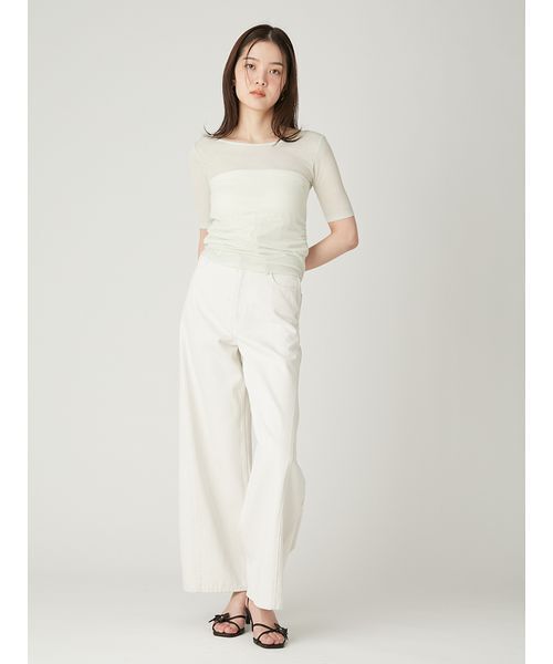 FRAY I.D(フレイアイディー)の「バックオープンカットトップス/接触冷感(Tシャツ/カットソー・レディース・アイボリー/ブラック/ピンク/ミント・F)」の9枚目の写真