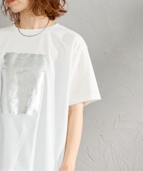 MAISON DE L'ALLURE（メゾンドゥラリュール）の「[MAISON DE L'ALLURE/メゾンドゥラリュール] アソートボックス 箔ロゴ プリントTシャツ（Tシャツ/カットソー・レディース・ホワイト/ブルー/チャコールグレー/オフホワイト・F）」の14枚目の写真