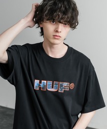 HUF ハフ オーバーサイズ ポケット プリント アソート半袖コットンTシャツ