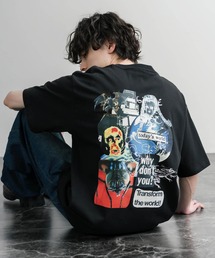 HUF ハフ オーバーサイズ ポケット プリント アソート半袖コットンTシャツ