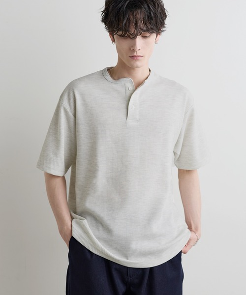ASTRONOMY(アストロノミー)の「Buyer's Select /【吸水速乾】ドライワッフルヘンリーネック半袖Tシャツ(Tシャツ/カットソー・メンズ・ブラック/ブラウン/ホワイト/グレー・L/M/XL)」の19枚目の写真