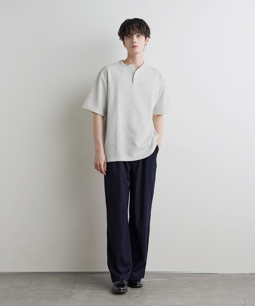 ASTRONOMY(アストロノミー)の「Buyer's Select /【吸水速乾】ドライワッフルヘンリーネック半袖Tシャツ(Tシャツ/カットソー・メンズ・ブラック/ブラウン/ホワイト/グレー・L/M/XL)」の21枚目の写真
