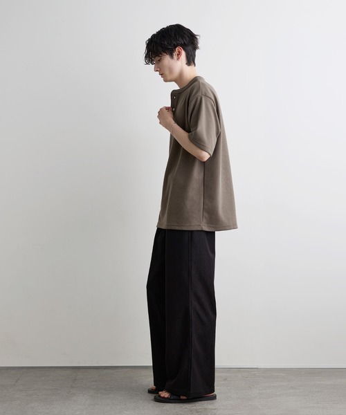 ASTRONOMY(アストロノミー)の「Buyer's Select /【吸水速乾】ドライワッフルヘンリーネック半袖Tシャツ(Tシャツ/カットソー・メンズ・ブラック/ブラウン/ホワイト/グレー・L/M/XL)」の9枚目の写真
