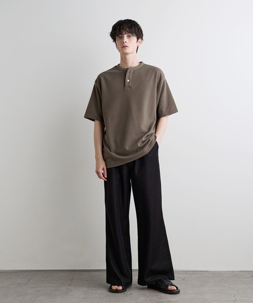 ASTRONOMY(アストロノミー)の「Buyer's Select /【吸水速乾】ドライワッフルヘンリーネック半袖Tシャツ(Tシャツ/カットソー・メンズ・ブラック/ブラウン/ホワイト/グレー・L/M/XL)」の10枚目の写真
