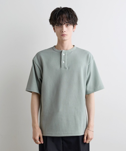 ASTRONOMY(アストロノミー)の「Buyer's Select /【吸水速乾】ドライワッフルヘンリーネック半袖Tシャツ(Tシャツ/カットソー・メンズ・ブラック/ブラウン/ホワイト/グレー・L/M/XL)」の11枚目の写真