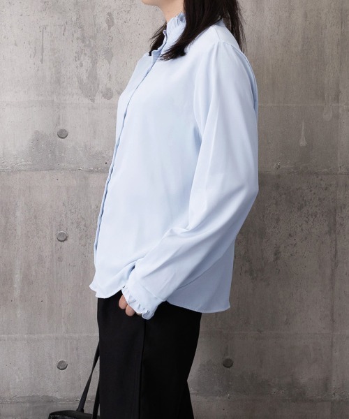 Miniministore(ミニミニストア)の「フリルブラウス 長袖 レディース 春夏秋(シャツ/ブラウス・レディース・ピンク/ライトブルー/ブラック/ライトベージュ・FREE)」の16枚目の写真