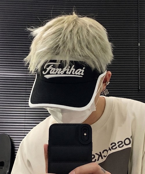 WESTBOY(ウエストボーイ)の「ユニセックス ロゴデザイン パイピング サンバイザー WO26S12AC12(サンバイザー・メンズ・ブラック/ブルー・FREE)」の10枚目の写真