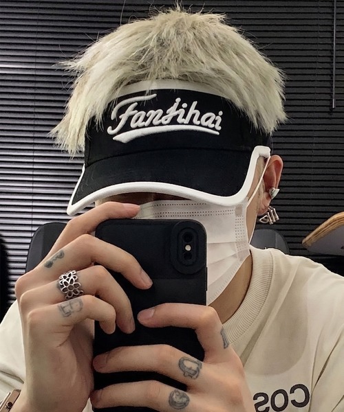 WESTBOY(ウエストボーイ)の「ユニセックス ロゴデザイン パイピング サンバイザー WO26S12AC12(サンバイザー・メンズ・ブラック/ブルー・FREE)」の11枚目の写真
