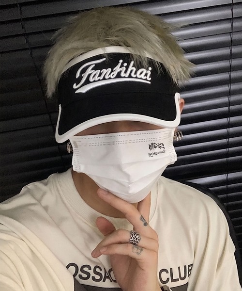 WESTBOY(ウエストボーイ)の「ユニセックス ロゴデザイン パイピング サンバイザー WO26S12AC12(サンバイザー・メンズ・ブラック/ブルー・FREE)」の13枚目の写真