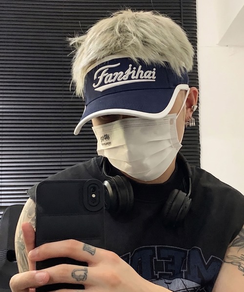 WESTBOY(ウエストボーイ)の「ユニセックス ロゴデザイン パイピング サンバイザー WO26S12AC12(サンバイザー・メンズ・ブラック/ブルー・FREE)」の14枚目の写真