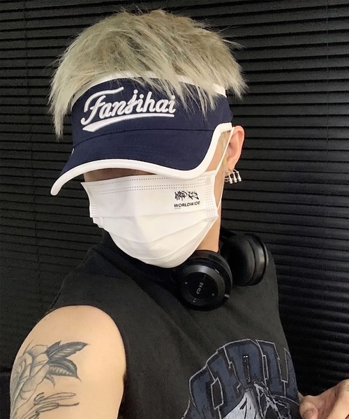 WESTBOY(ウエストボーイ)の「ユニセックス ロゴデザイン パイピング サンバイザー WO26S12AC12(サンバイザー・メンズ・ブラック/ブルー・FREE)」の15枚目の写真