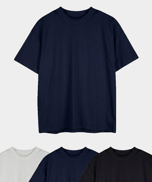 GCLIP(ジクリップ)の「ラウンドネッククーリングルーズフィット半袖Tシャツ3カラー(Tシャツ/カットソー・メンズ・ネイビー/ホワイト/ブラック・LARGE/X-LARGE)」の4枚目の写真