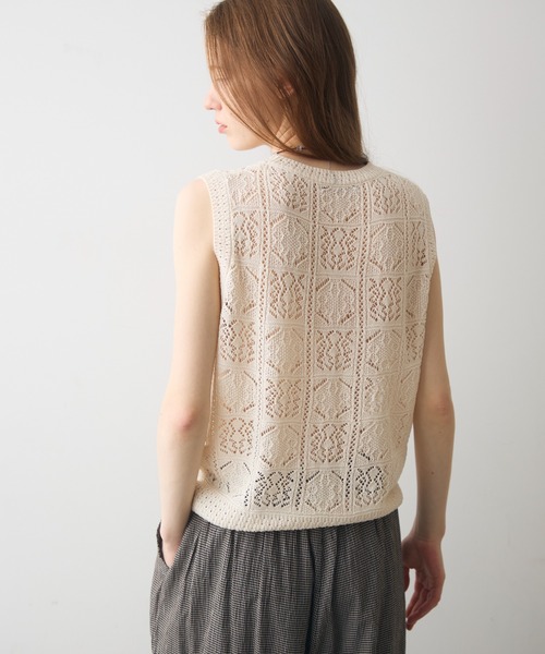 Crisp（クリスプ）の「pattern knit vest / パターンニットベスト（ニット/セーター・レディース・グレー/アイボリー・FREE）」の14枚目の写真