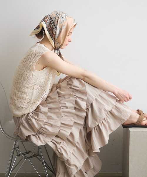 Crisp（クリスプ）の「pattern knit vest / パターンニットベスト（ニット/セーター・レディース・グレー/アイボリー・FREE）」の22枚目の写真