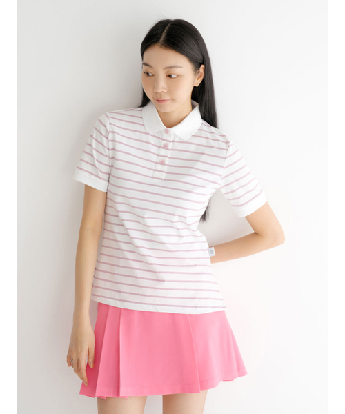 NITINA(ニティナ)の「ストライプカラーTシャツ VI/ST(Tシャツ/カットソー・レディース・バイオレット・SMALL/MEDIUM)」の1枚目の写真