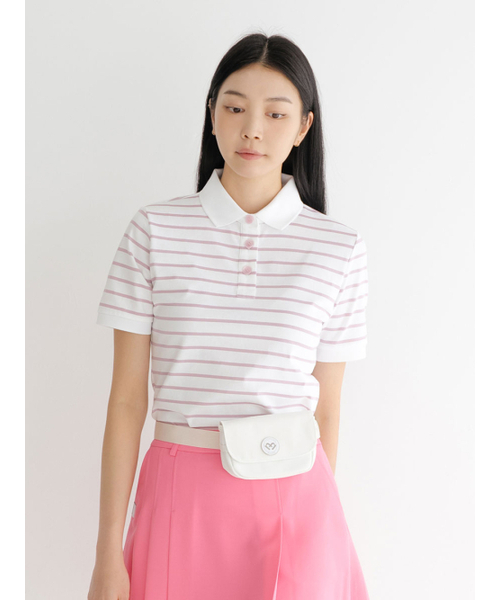NITINA(ニティナ)の「ストライプカラーTシャツ VI/ST(Tシャツ/カットソー・レディース・バイオレット・SMALL/MEDIUM)」の2枚目の写真