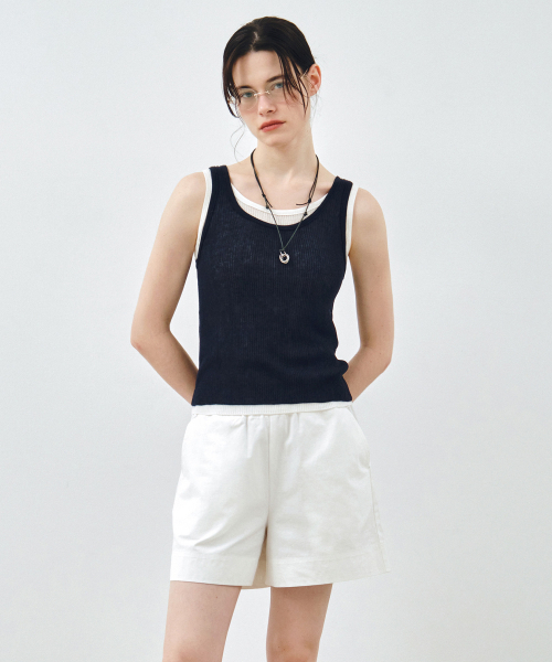 MONGDOL（モンドル）の「[SET] レイヤードリブニットスリーブレスネイビー MDKT117NAVY（ニット/セーター・レディース・その他・F）」の3枚目の写真