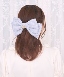 LAFARY（ラファリー）の「ビジューツイードリボンバレッタ（バレッタ/ヘアクリップ）」