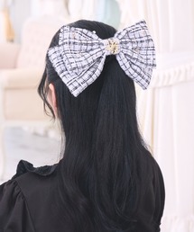 LAFARY（ラファリー）の「ビジューツイードリボンバレッタ（バレッタ/ヘアクリップ）」