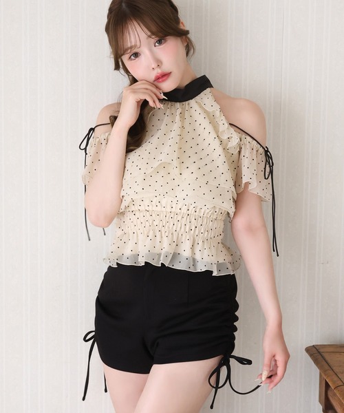 one after another NICE CLAUP(ワンアフターアナザーナイスクラップ)の「サイドドロストショートパンツ(その他パンツ・レディース・ブラック/チャコールグレー/オフホワイト・FREE)」の11枚目の写真