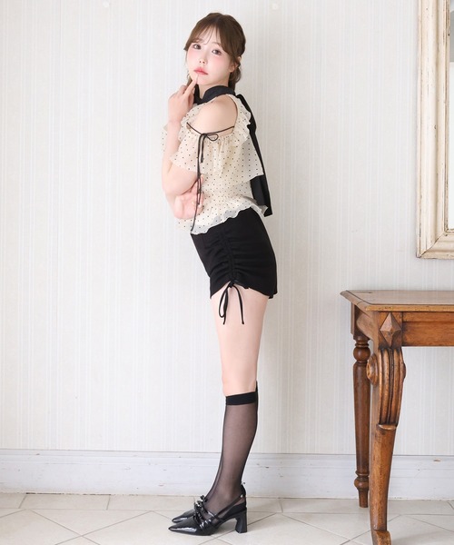 one after another NICE CLAUP(ワンアフターアナザーナイスクラップ)の「サイドドロストショートパンツ(その他パンツ・レディース・ブラック/チャコールグレー/オフホワイト・FREE)」の16枚目の写真