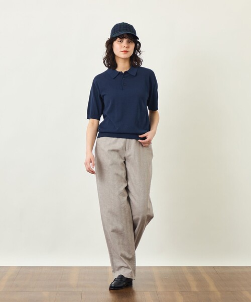 MACKINTOSH PHILOSOPHY(マッキントッシュ フィロソフィー)の「GREY LABEL リネンコットンヘリンボン ワイドパンツ(その他パンツ・レディース・ベージュ系その他2/カーキ・2/5/1)」の3枚目の写真