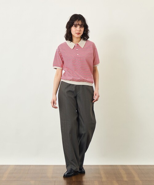 MACKINTOSH PHILOSOPHY(マッキントッシュ フィロソフィー)の「GREY LABEL リネンコットンヘリンボン ワイドパンツ(その他パンツ・レディース・ベージュ系その他2/カーキ・2/5/1)」の4枚目の写真