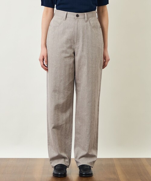 MACKINTOSH PHILOSOPHY(マッキントッシュ フィロソフィー)の「GREY LABEL リネンコットンヘリンボン ワイドパンツ(その他パンツ・レディース・ベージュ系その他2/カーキ・2/5/1)」の5枚目の写真