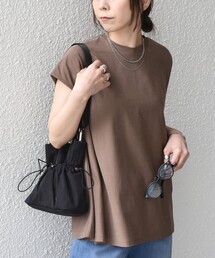 SHIPS Colors:〈接触冷感・手洗い可能〉クールタッチ シアー フレア Tシャツ◇