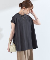 SHIPS Colors:〈接触冷感・手洗い可能〉クールタッチ シアー フレア Tシャツ◇