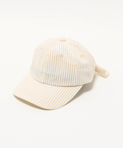 green label relaxing（グリーンレーベルリラクシング）の「ストライプ バック リボン キャップ / キッズ（キャップ・キッズ・ライラック/ベージュ/ライトブルー・FREE(53-56cm)）」の2枚目の写真