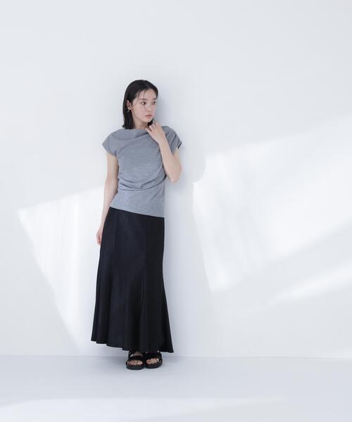 NATURAL BEAUTY BASIC（ナチュラルビューティーベーシック）の「ドレープカットソー（Tシャツ/カットソー・レディース・オフホワイト/グレー/ダークブラウン・ﾌﾘ-）」の5枚目の写真
