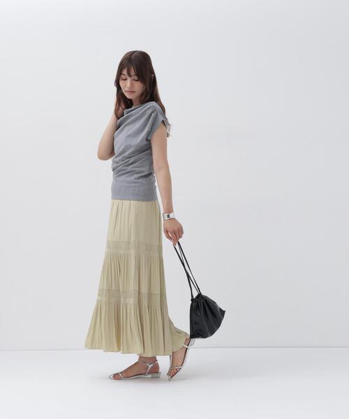 NATURAL BEAUTY BASIC（ナチュラルビューティーベーシック）の「ドレープカットソー（Tシャツ/カットソー・レディース・オフホワイト/グレー/ダークブラウン・ﾌﾘ-）」の12枚目の写真