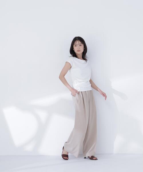 NATURAL BEAUTY BASIC（ナチュラルビューティーベーシック）の「ドレープカットソー（Tシャツ/カットソー・レディース・オフホワイト/グレー/ダークブラウン・ﾌﾘ-）」の21枚目の写真