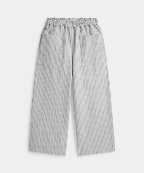 POLO RALPH LAUREN CHILDRENSWEAR(ポロ ラルフ ローレン チルドレンズウェア)の「ストライプド コットン クロップド ワイドレッグ パンツ(その他パンツ・キッズ・マルチ・10/14/16/7)」の1枚目の写真