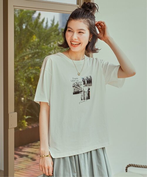 ikka(イッカ)の「【接触冷感】ロゴフォトプリントTシャツ(Tシャツ/カットソー・レディース・ライトグレー/オフホワイト/その他1/ワイン/チャコール/オリーブ・S/M/L)」の18枚目の写真