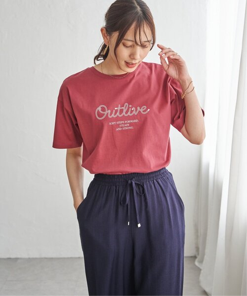 ikka(イッカ)の「【接触冷感】ロゴフォトプリントTシャツ(Tシャツ/カットソー・レディース・ライトグレー/オフホワイト/その他1/ワイン/チャコール/オリーブ・S/M/L)」の14枚目の写真