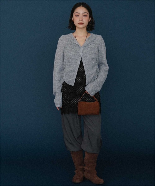 miette(ミエット)の「モヘヤシャーリングデザインニットカーディガン(カーディガン/ボレロ・レディース・グレー/アイボリー/ライトピンク・FREE)」の13枚目の写真