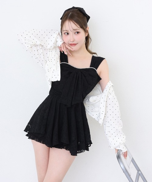 one after another NICE CLAUP（ワンアフターアナザーナイスクラップ）の「レースチュニックswimwear（水着・レディース・ホワイト系その他/ブラック系その他・FREE）」の17枚目の写真
