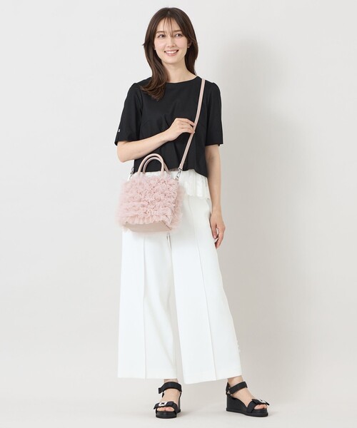 TO BE CHIC(トゥー ビー シック)の「ポンチレースドッキング カットソー(Tシャツ/カットソー・レディース・ブラック/オフホワイト・40/42)」の4枚目の写真